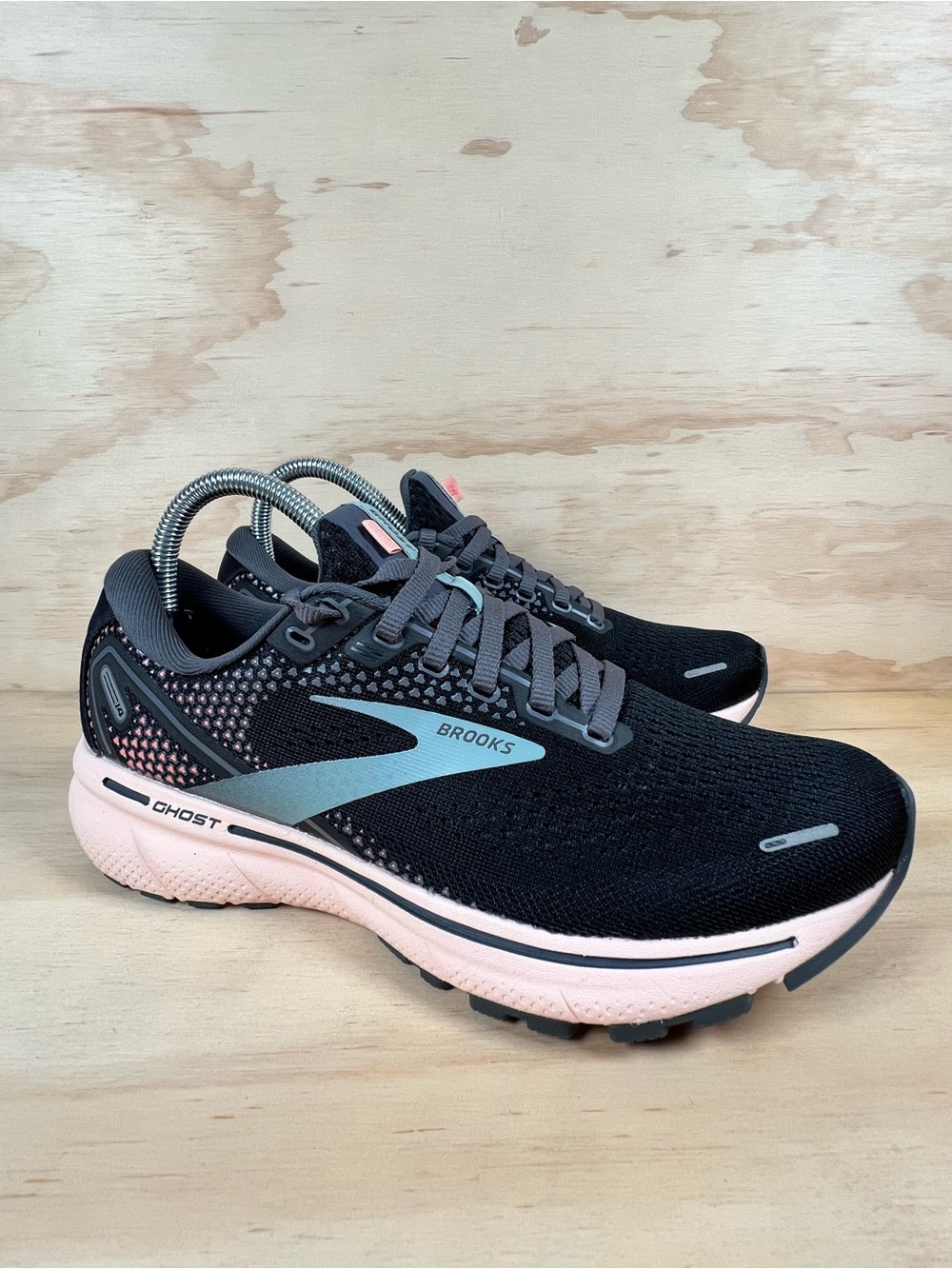 Brooks Ghost 14 Women’s Running Walking Sneakers Lace Up Shoes Black/Gray/Pink